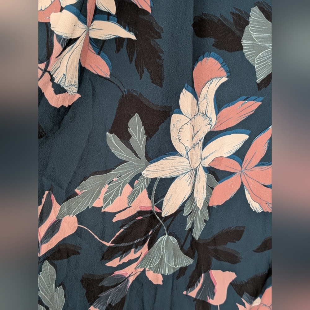 City Chic Luna Dress | Women's Size 20 | Teal w/Mauve & Rose | Highly Flattering - Picture 5 of 12